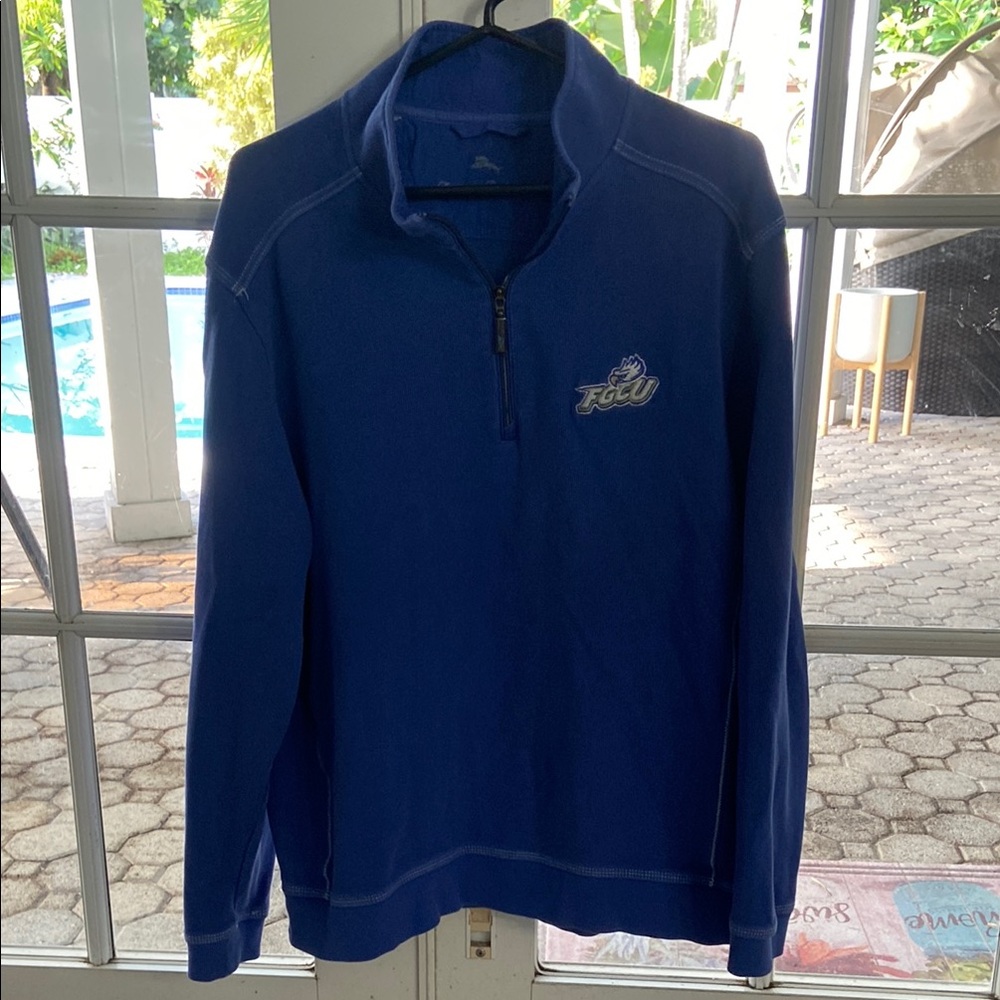 Tommy Bahama Blue Zip Up Sweater